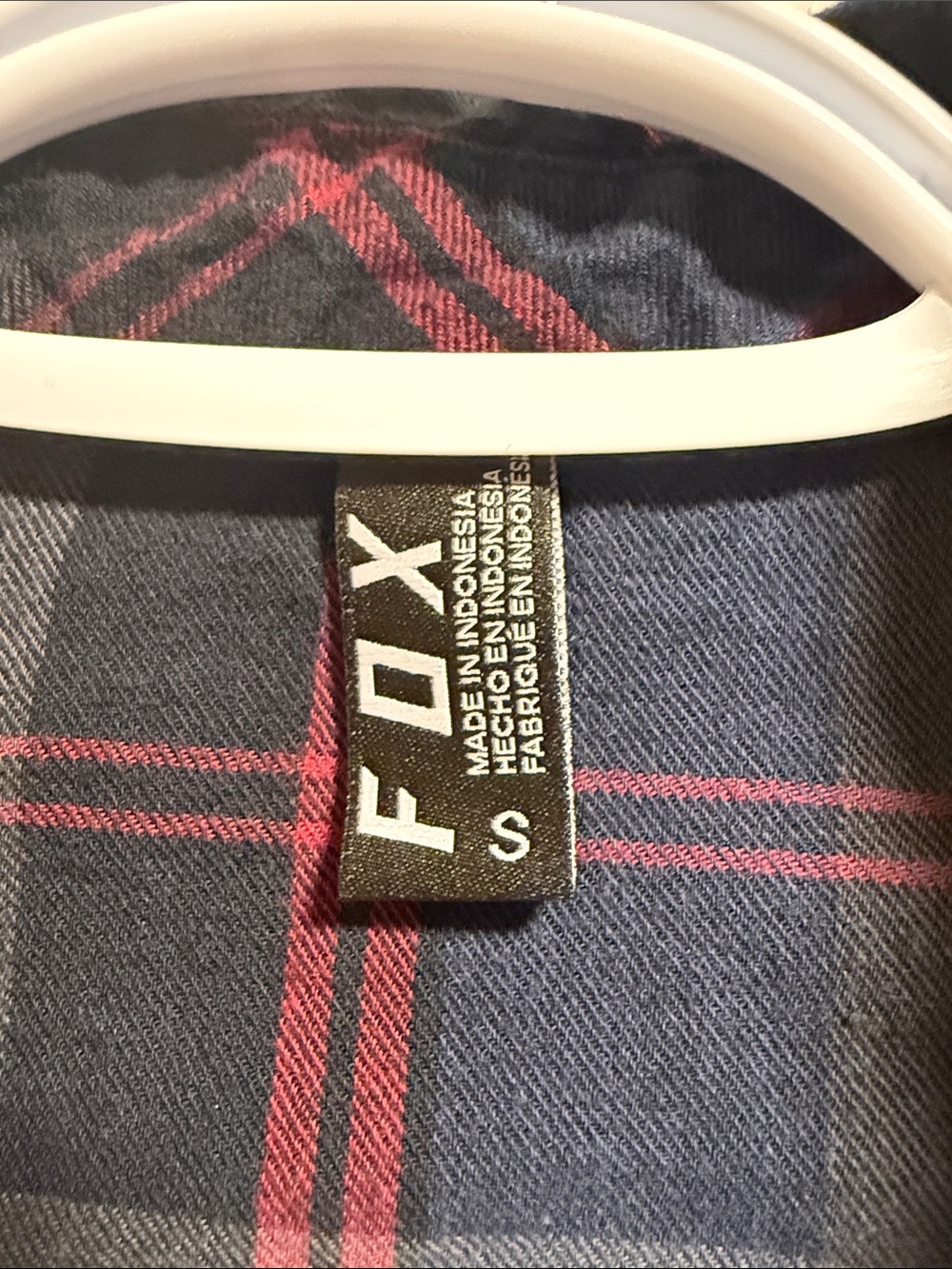 Fox Women's Navy and Red Plaid Button-Down Shirt - Picture 3 of 3